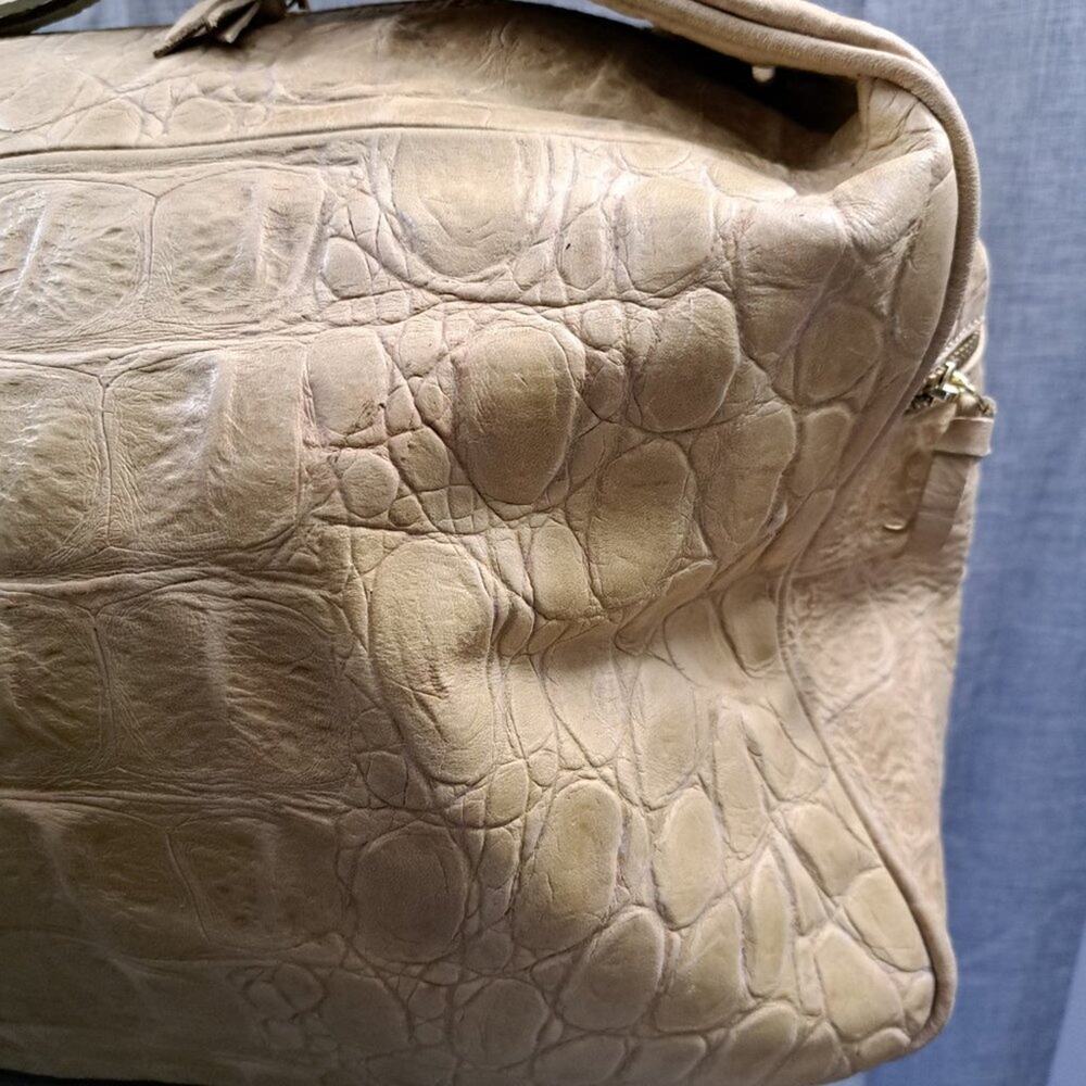 Tangaroa Venezia VINTAGE Italian Leather Crocodile Duffel Travel Bag - Picture 11 of 16